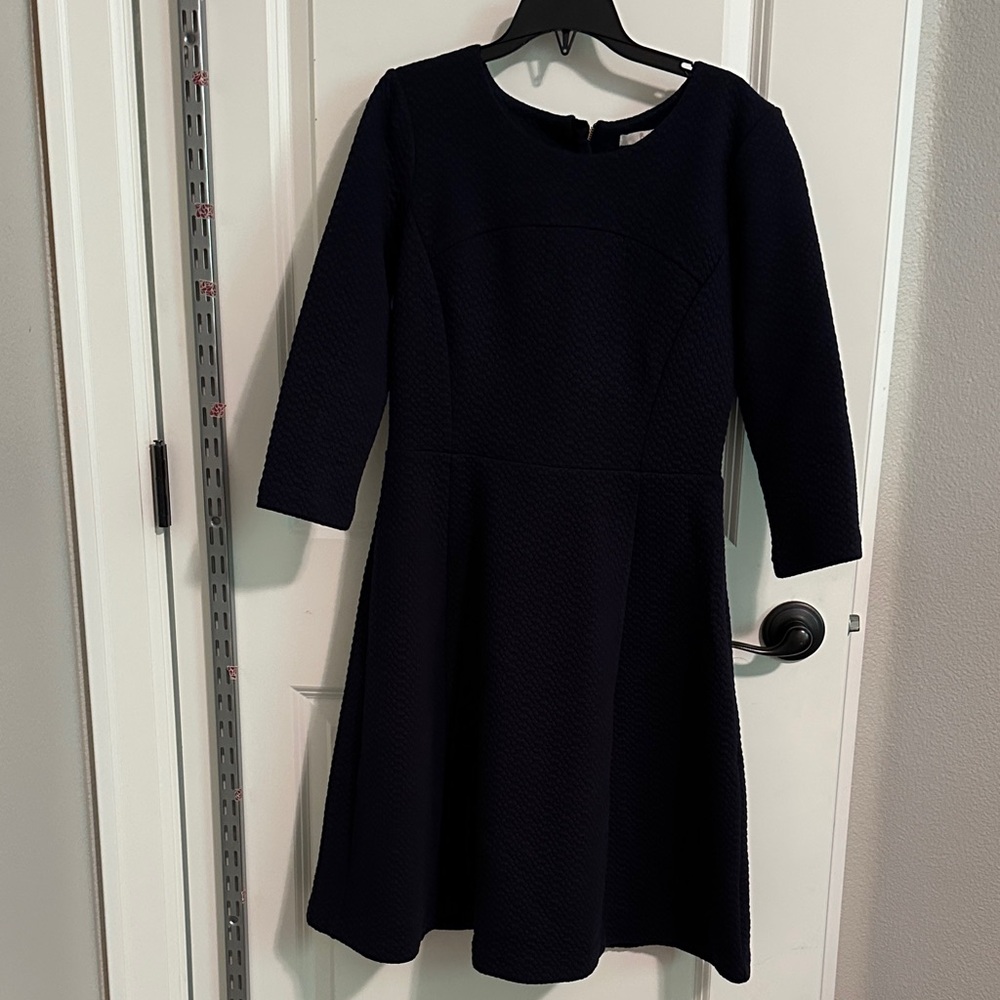 Elegant dark navy Textured Dress